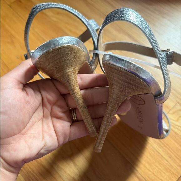 ralph lauren | Gwen Lizard-Embossed Leather Sandal - Picture 7 of 7